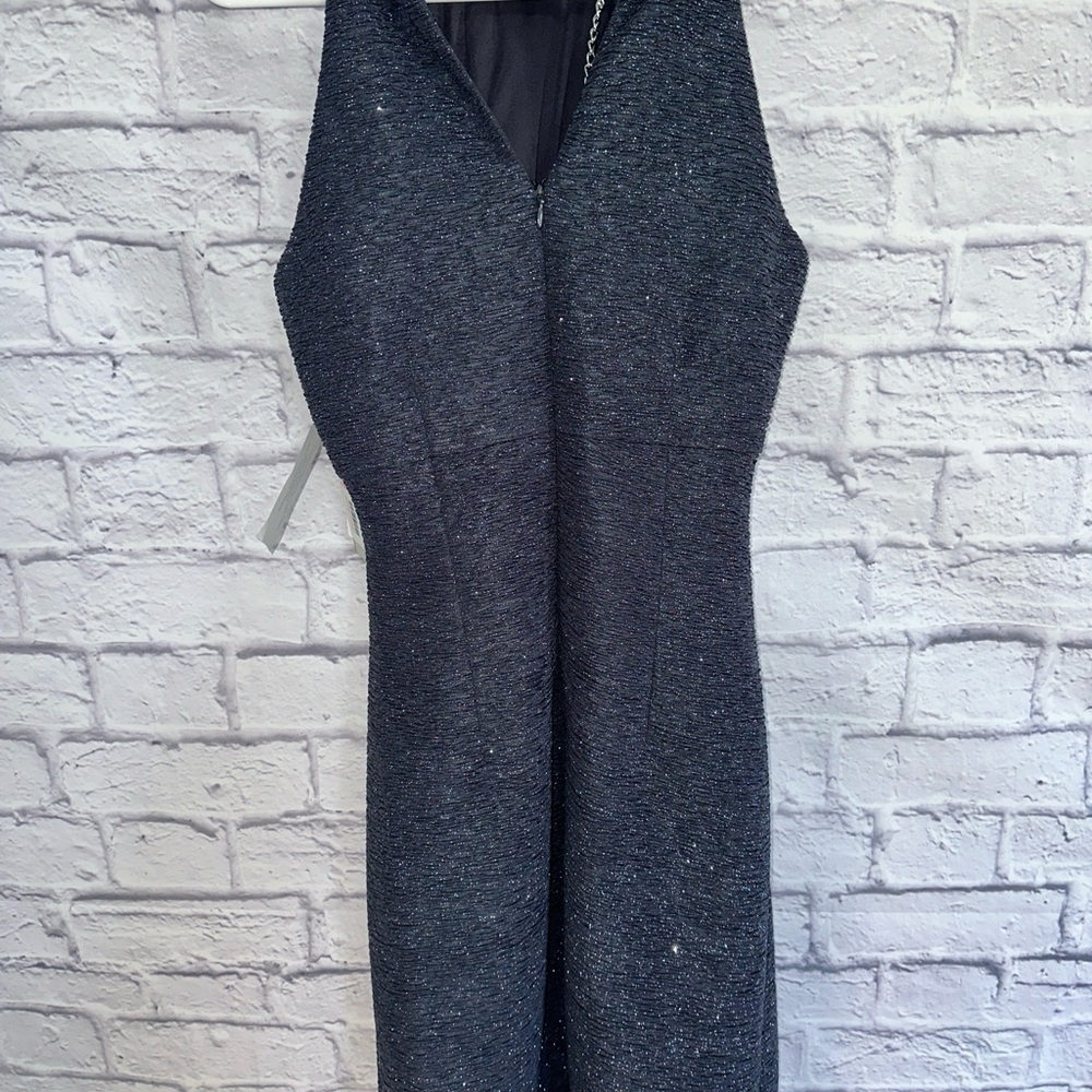 NWT  Women's ELIZA J. OCCASION HALTER DRESS Size 6 GLITTER STEEL Retail $138 - Picture 3 of 4